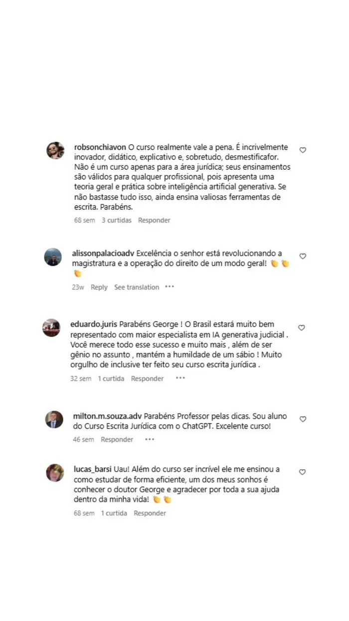 Comentário público de aluno